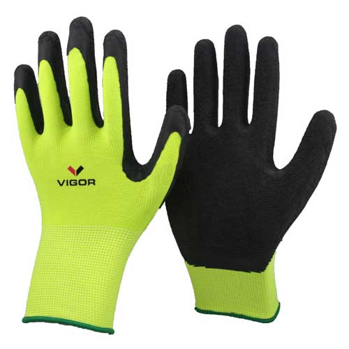  Custom Nylon  Rubber Coated High Grip  Work Gloves with Logo